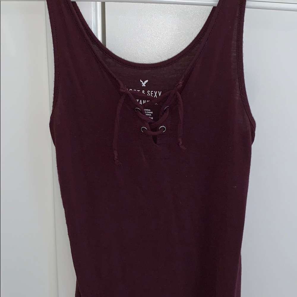 maroon american eagle tank, super soft